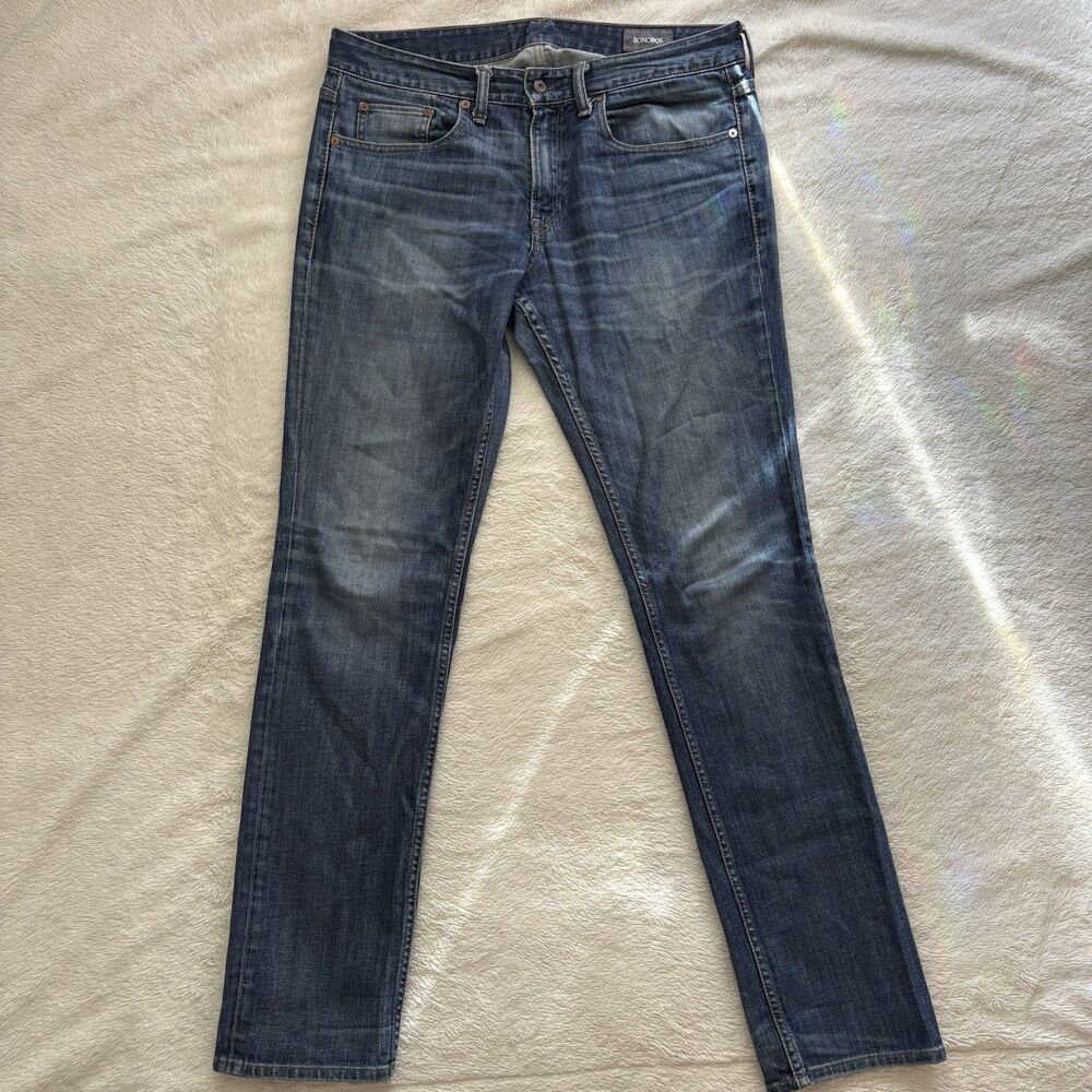 Bonobos Jeans Mens 33/34 Slim Straight Fit Stretch Denim Pants Blue Wash Modern